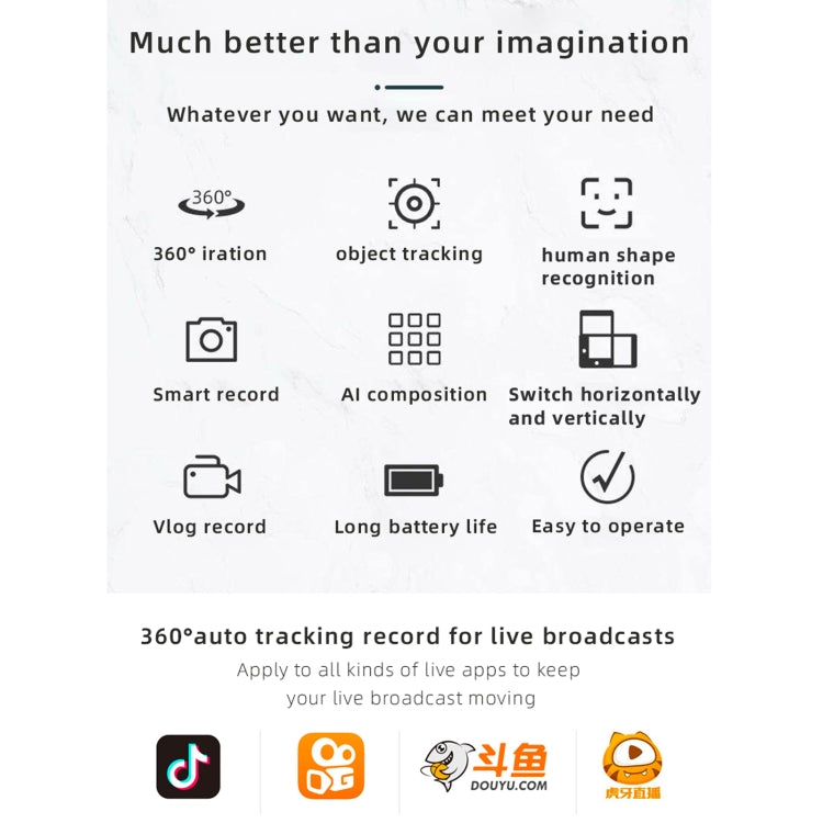 Y6 AI Human Shape Recognition Stabilizer Smart Tracking Mobile Phone Holder Bracket
