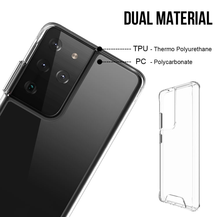 For Samsung Galaxy S21 Ultra 5G Scratchproof TPU + Acrylic Space Protective Case(Transparent)