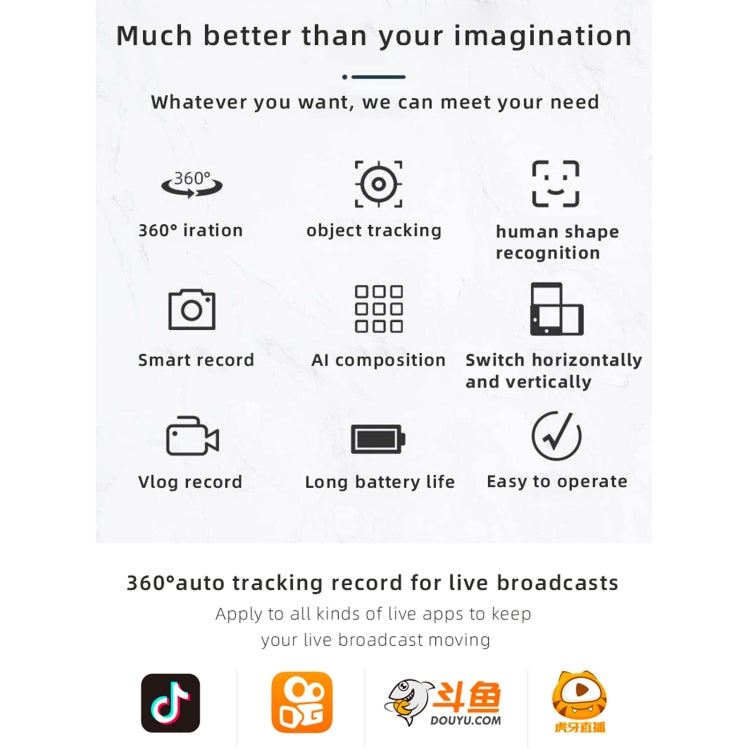 Y6a AI Human Shape Recognition Stabilizer Smart Tracking Mobile Phone Holder Bracket