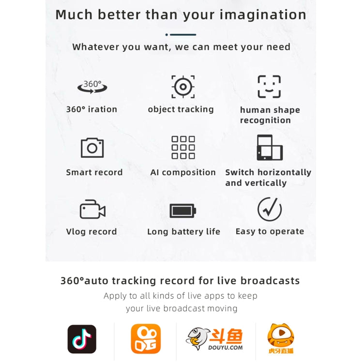 Y6b AI Human Shape Recognition Stabilizer Smart Tracking Mobile Phone Holder Bracket