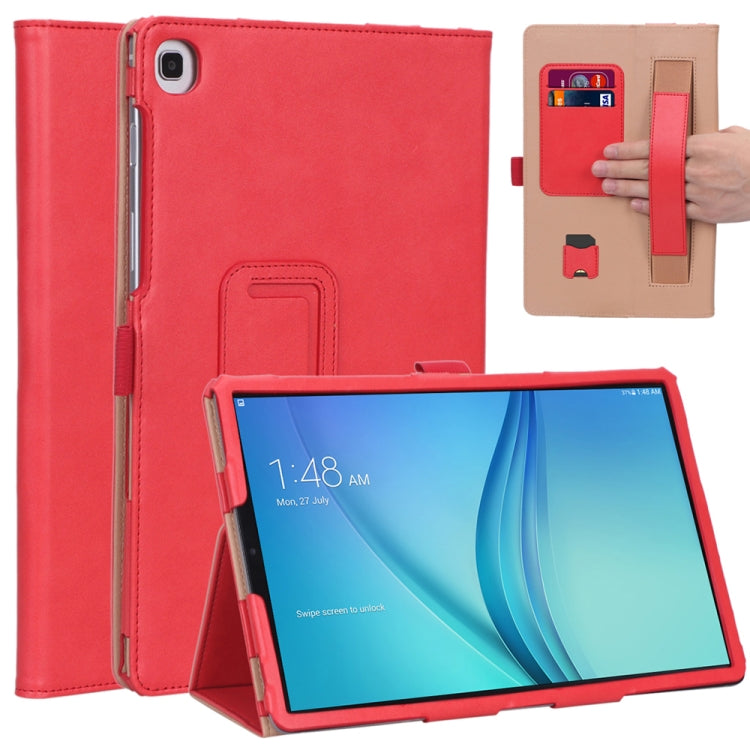 For Samsung Galaxy Tab S5e T720/T725 Business Retro PU Horizontal Flip Leather Case with Holder  & Card Slots & Hand Strap