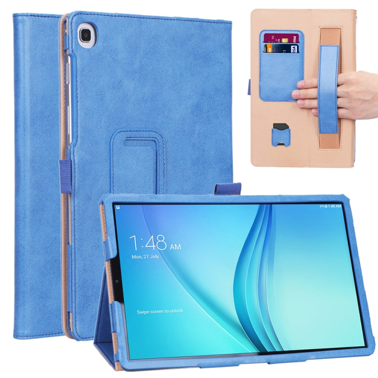 For Samsung Galaxy Tab S5e T720/T725 Business Retro PU Horizontal Flip Leather Case with Holder  & Card Slots & Hand Strap