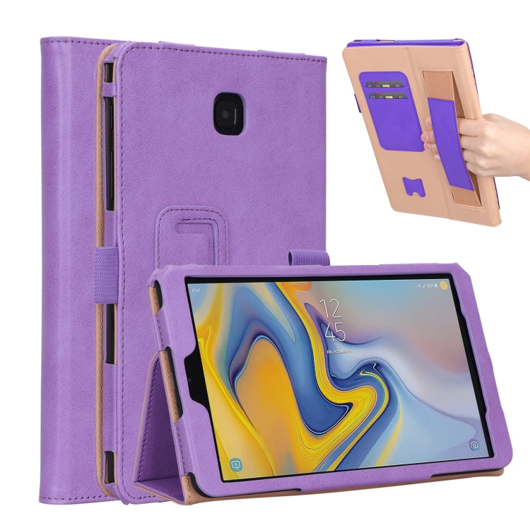 For Samsung Galaxy Tab A 8.0 (2018) T387 Business Retro PU Horizontal Flip Leather Case with Holder  & Card Slots & Hand Strap