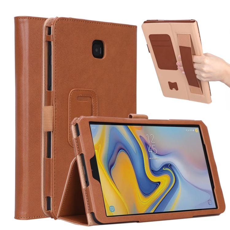 For Samsung Galaxy Tab A 8.0 (2018) T387 Business Retro PU Horizontal Flip Leather Case with Holder  & Card Slots & Hand Strap