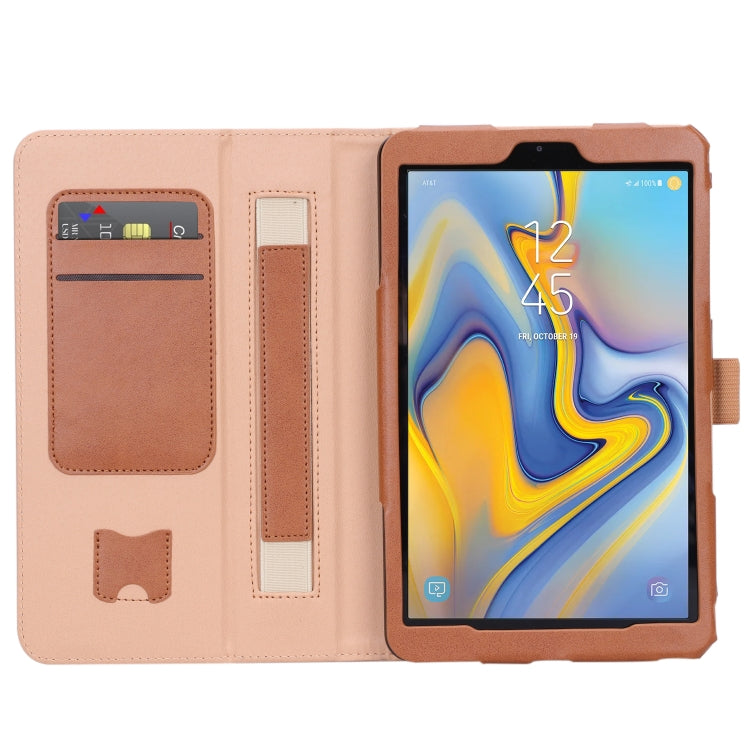 For Samsung Galaxy Tab A 8.0 (2018) T387 Business Retro PU Horizontal Flip Leather Case with Holder  & Card Slots & Hand Strap