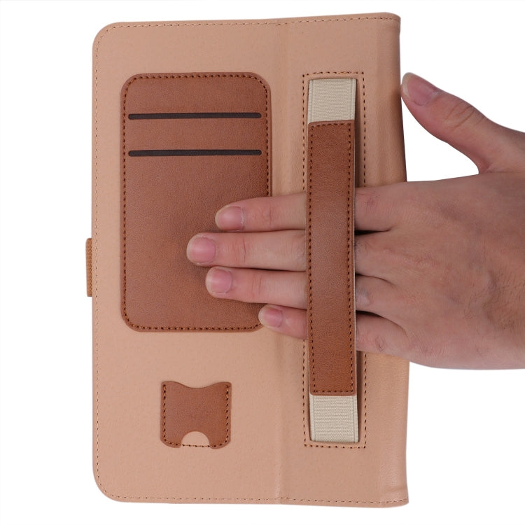 For Samsung Galaxy Tab A 8.0 (2018) T387 Business Retro PU Horizontal Flip Leather Case with Holder  & Card Slots & Hand Strap