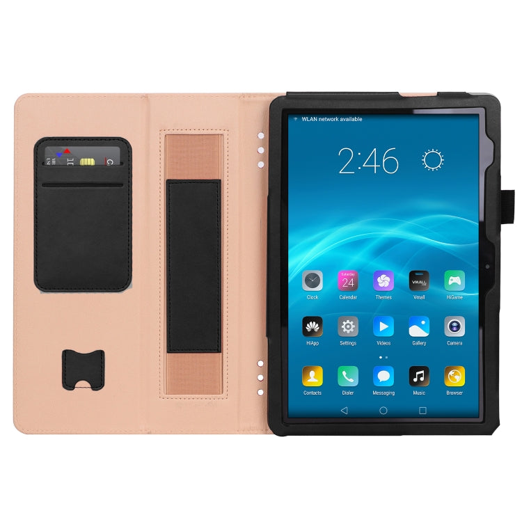 For Huawei MediaPad T5 /Enjoy Tablet 10.1 2018 Business Retro PU Horizontal Flip Leather Case with Holder  & Card Slots & Hand Strap