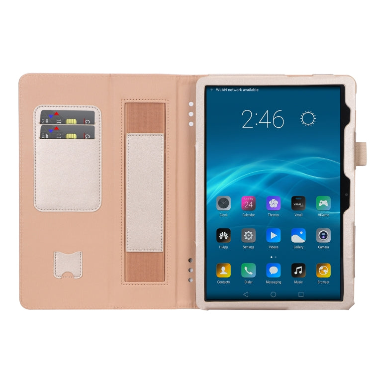 For Huawei MediaPad T5 /Enjoy Tablet 10.1 2018 Business Retro PU Horizontal Flip Leather Case with Holder  & Card Slots & Hand Strap