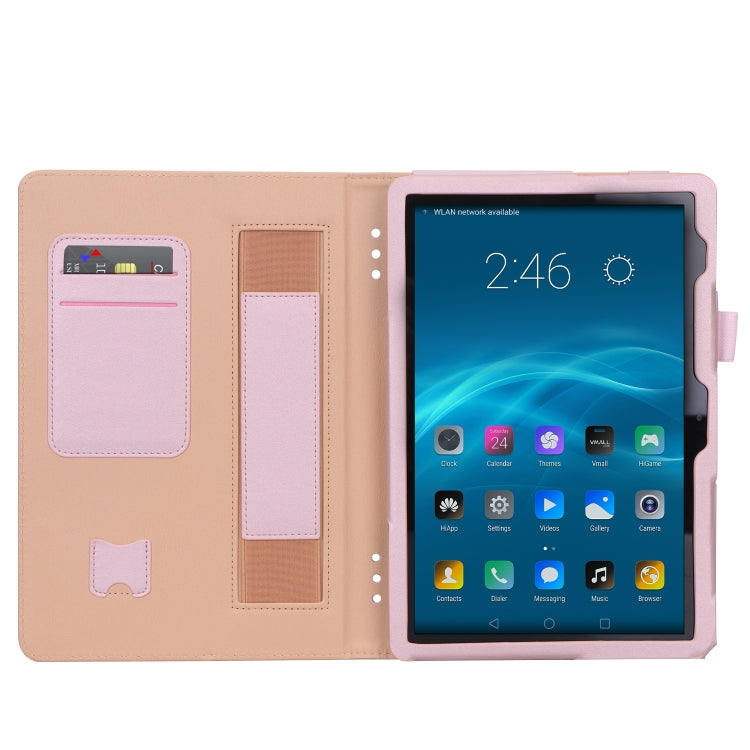For Huawei MediaPad T5 /Enjoy Tablet 10.1 2018 Business Retro PU Horizontal Flip Leather Case with Holder  & Card Slots & Hand Strap