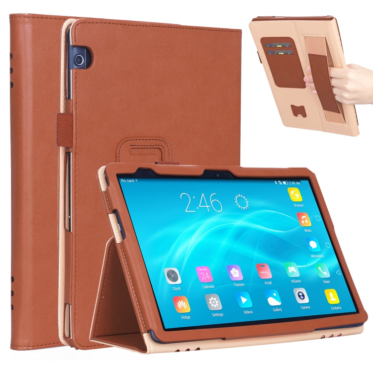 For Huawei MediaPad T5 /Enjoy Tablet 10.1 2018 Business Retro PU Horizontal Flip Leather Case with Holder  & Card Slots & Hand Strap