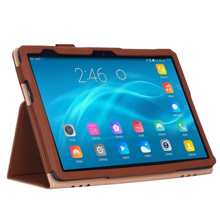For Huawei MediaPad T5 /Enjoy Tablet 10.1 2018 Business Retro PU Horizontal Flip Leather Case with Holder  & Card Slots & Hand Strap