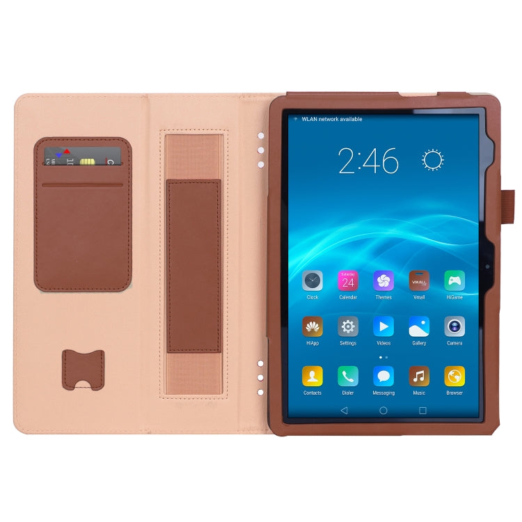 For Huawei MediaPad T5 /Enjoy Tablet 10.1 2018 Business Retro PU Horizontal Flip Leather Case with Holder  & Card Slots & Hand Strap