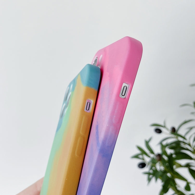 For iPhone 11 Pro Max Liquid Silicone Gradient Color Protective Case