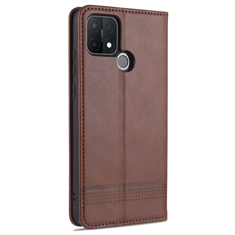 For OPPO A15 AZNS Magnetic Calf Texture Horizontal Flip Leather Case with Card Slots & Holder & Wallet