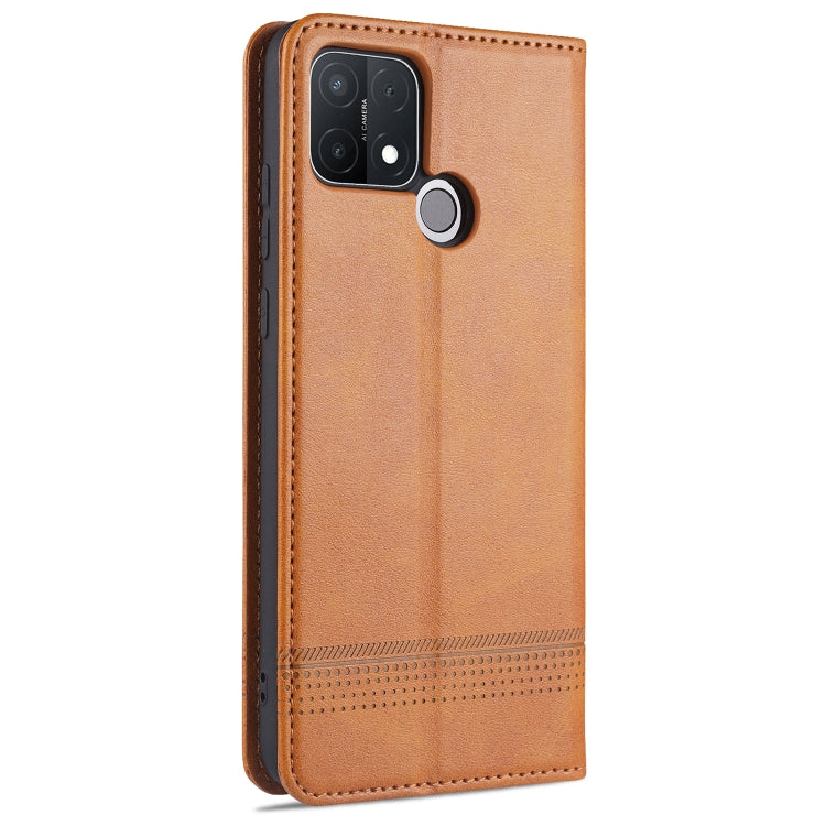 For OPPO A15 AZNS Magnetic Calf Texture Horizontal Flip Leather Case with Card Slots & Holder & Wallet