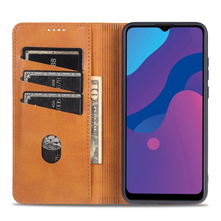 For OPPO A15 AZNS Magnetic Calf Texture Horizontal Flip Leather Case with Card Slots & Holder & Wallet