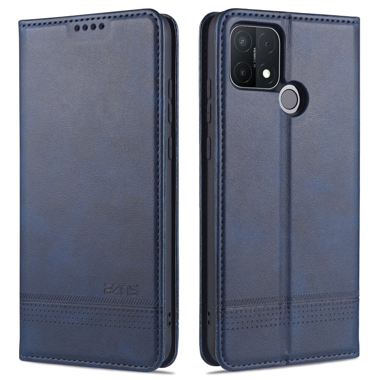 For OPPO A15 AZNS Magnetic Calf Texture Horizontal Flip Leather Case with Card Slots & Holder & Wallet