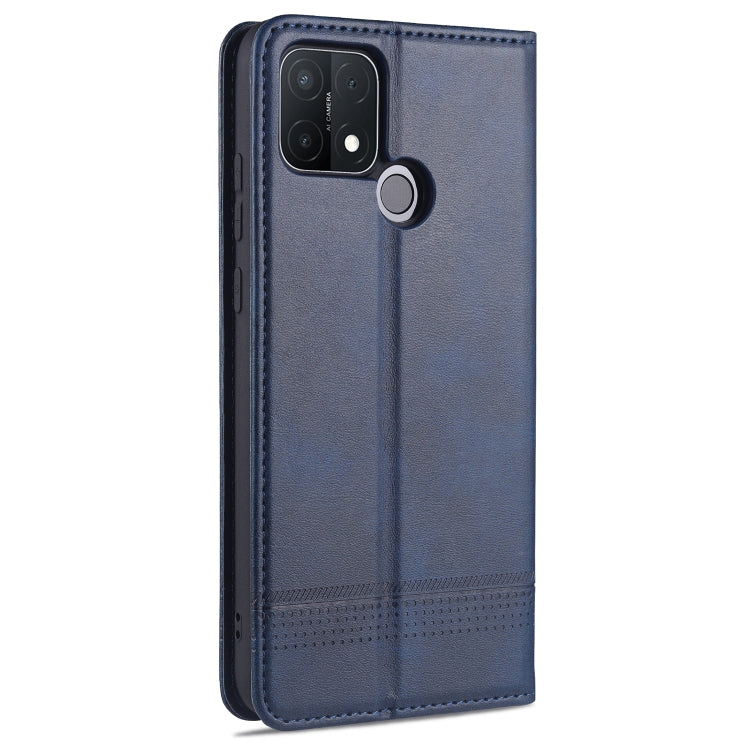 For OPPO A15 AZNS Magnetic Calf Texture Horizontal Flip Leather Case with Card Slots & Holder & Wallet