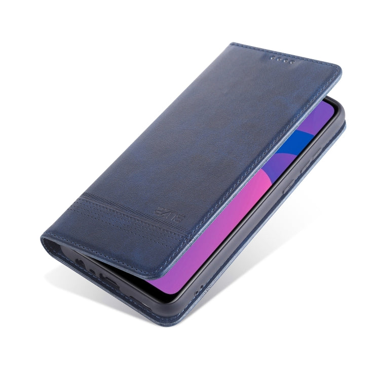 For OPPO A15 AZNS Magnetic Calf Texture Horizontal Flip Leather Case with Card Slots & Holder & Wallet