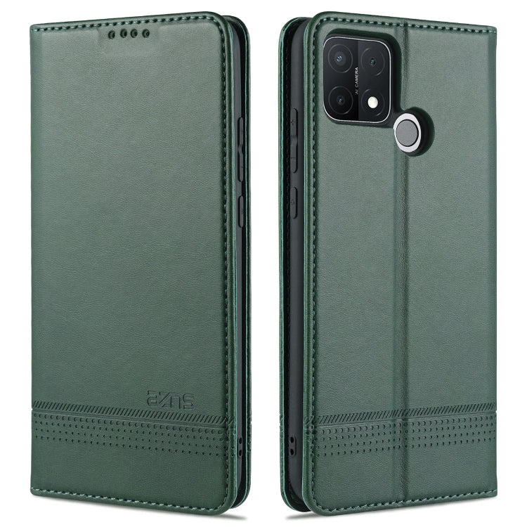 For OPPO A15 AZNS Magnetic Calf Texture Horizontal Flip Leather Case with Card Slots & Holder & Wallet