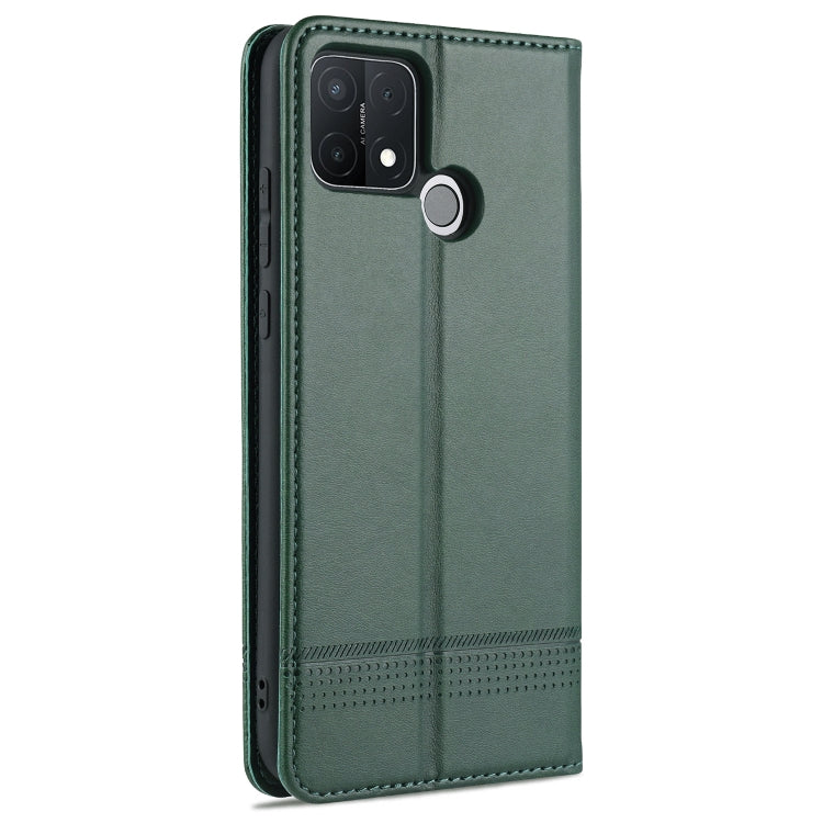 For OPPO A15 AZNS Magnetic Calf Texture Horizontal Flip Leather Case with Card Slots & Holder & Wallet