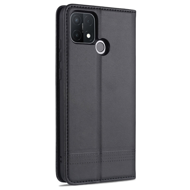 For OPPO A15 AZNS Magnetic Calf Texture Horizontal Flip Leather Case with Card Slots & Holder & Wallet