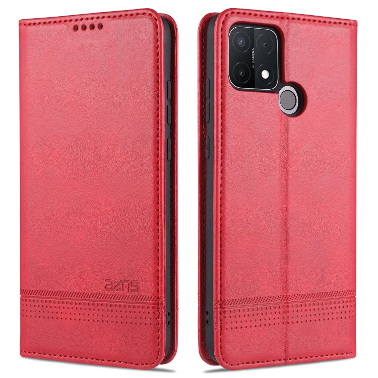 For OPPO A15 AZNS Magnetic Calf Texture Horizontal Flip Leather Case with Card Slots & Holder & Wallet