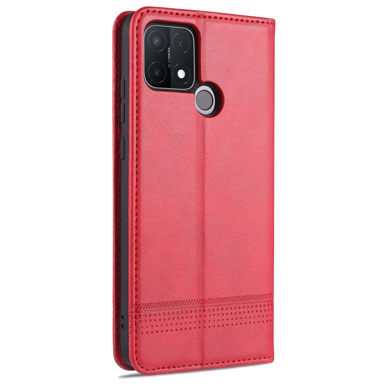 For OPPO A15 AZNS Magnetic Calf Texture Horizontal Flip Leather Case with Card Slots & Holder & Wallet