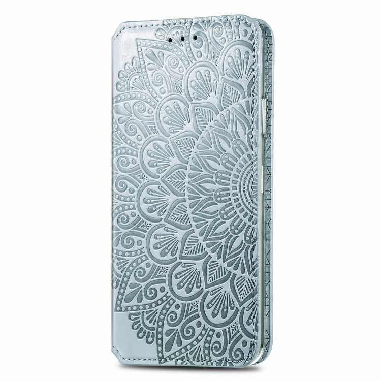 For Samsung Galaxy A21 Blooming Mandala Embossed Pattern Magnetic Horizontal Flip Leather Case with Holder & Card Slots & Wallet