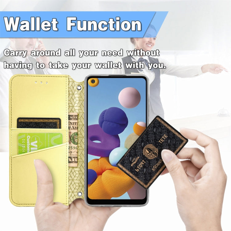 For Samsung Galaxy A21s Blooming Mandala Embossed Pattern Magnetic Horizontal Flip Leather Case with Holder & Card Slots & Wallet