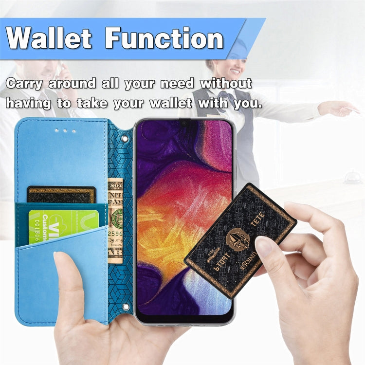 For Samsung Galaxy A50 Blooming Mandala Embossed Pattern Magnetic Horizontal Flip Leather Case with Holder & Card Slots & Wallet