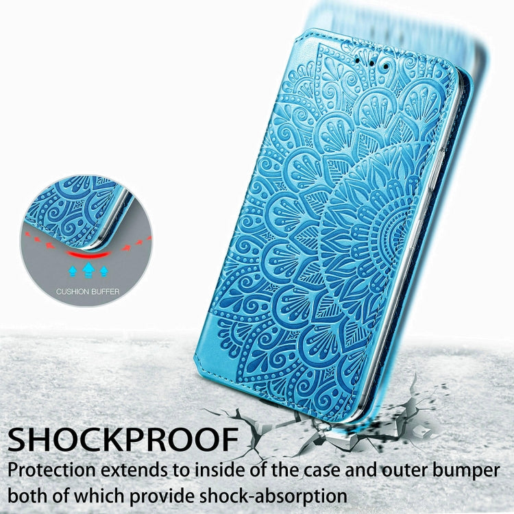 For Samsung Galaxy A50 Blooming Mandala Embossed Pattern Magnetic Horizontal Flip Leather Case with Holder & Card Slots & Wallet
