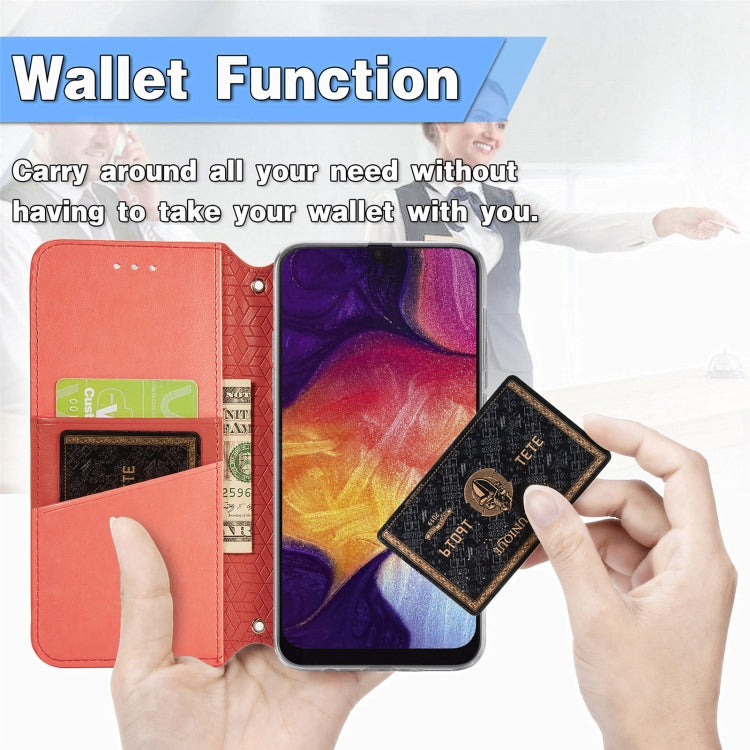 For Samsung Galaxy A50 Blooming Mandala Embossed Pattern Magnetic Horizontal Flip Leather Case with Holder & Card Slots & Wallet