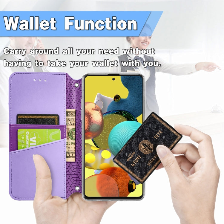 For Samsung Galaxy A51 5G Blooming Mandala Embossed Pattern Magnetic Horizontal Flip Leather Case with Holder & Card Slots & Wallet