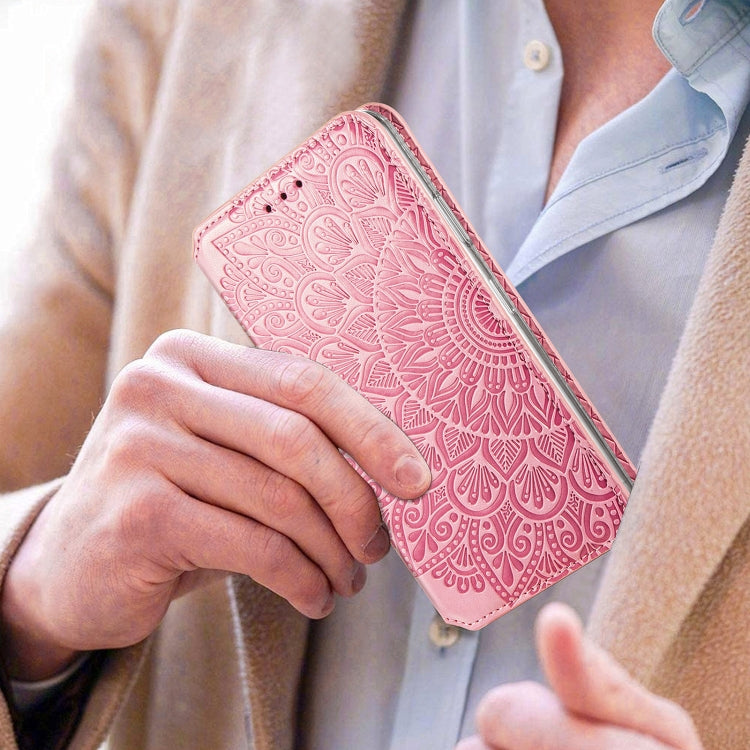 For Samsung Galaxy A51 5G Blooming Mandala Embossed Pattern Magnetic Horizontal Flip Leather Case with Holder & Card Slots & Wallet