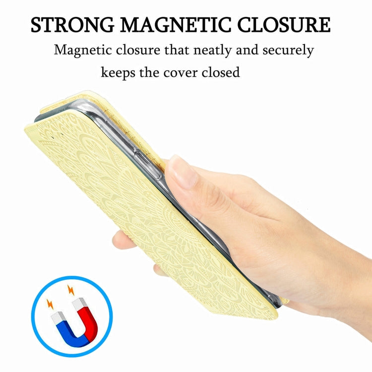 For Samsung Galaxy S20 Ultra Blooming Mandala Embossed Pattern Magnetic Horizontal Flip Leather Case with Holder & Card Slots & Wallet