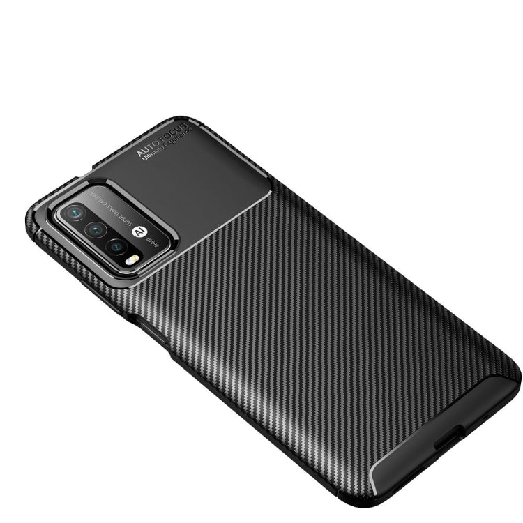 For Xiaomi Redmi Note9 4G Carbon Fiber Texture Shockproof TPU Case