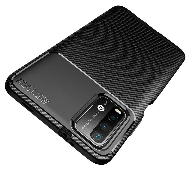 For Xiaomi Redmi Note9 4G Carbon Fiber Texture Shockproof TPU Case