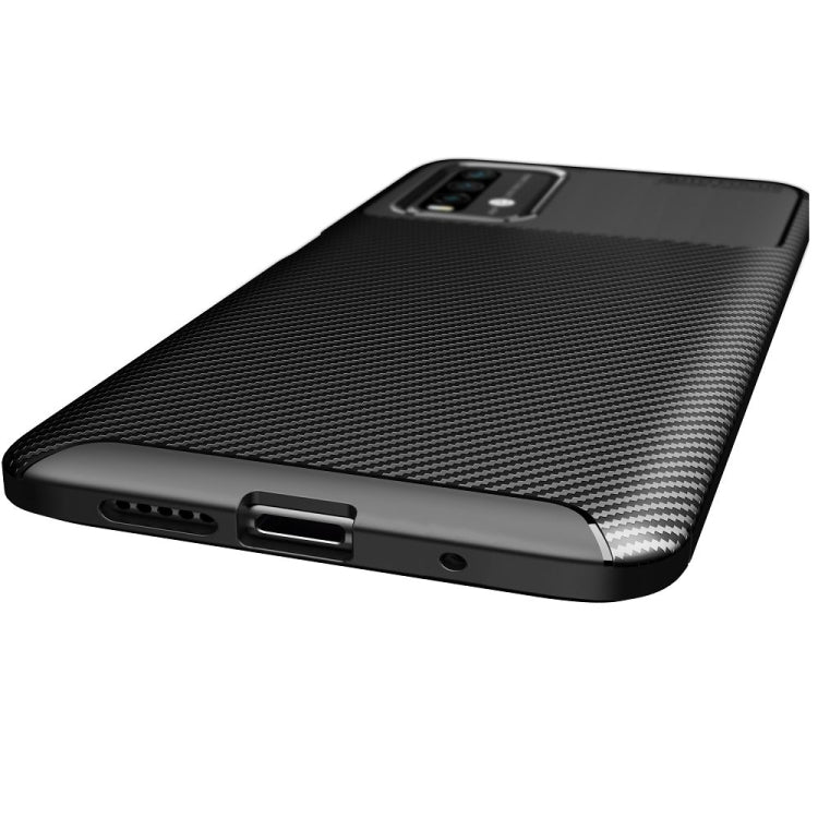 For Xiaomi Redmi Note9 4G Carbon Fiber Texture Shockproof TPU Case