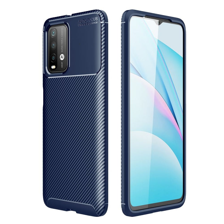 For Xiaomi Redmi Note9 4G Carbon Fiber Texture Shockproof TPU Case