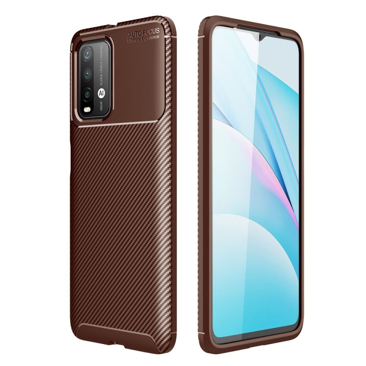 For Xiaomi Redmi Note9 4G Carbon Fiber Texture Shockproof TPU Case