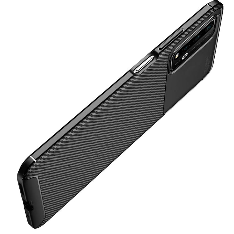 For Xiaomi Redmi Note9 4G Carbon Fiber Texture Shockproof TPU Case