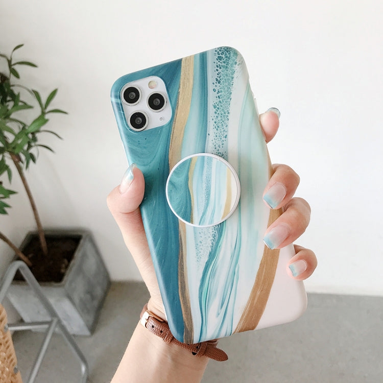 For iPhone 11 Pro Frosted IMD Series TPU Protective Case with Holder