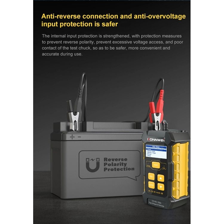KONNWEI KW510 3 in 1 Car Battery Tester / Charger / Repairer, Support 8 Languages  - EU Plug