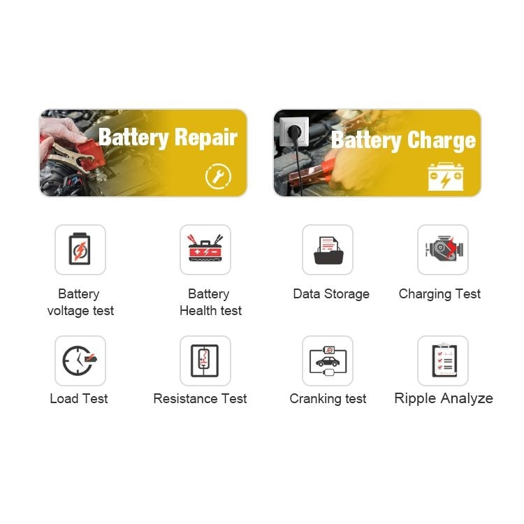 KONNWEI KW510 3 in 1 Car Battery Tester / Charger / Repairer, Support 8 Languages  - EU Plug