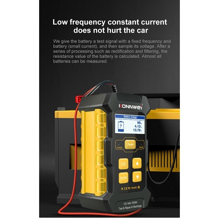 KONNWEI KW510 3 in 1 Car Battery Tester / Charger / Repairer, Support 8 Languages  - EU Plug