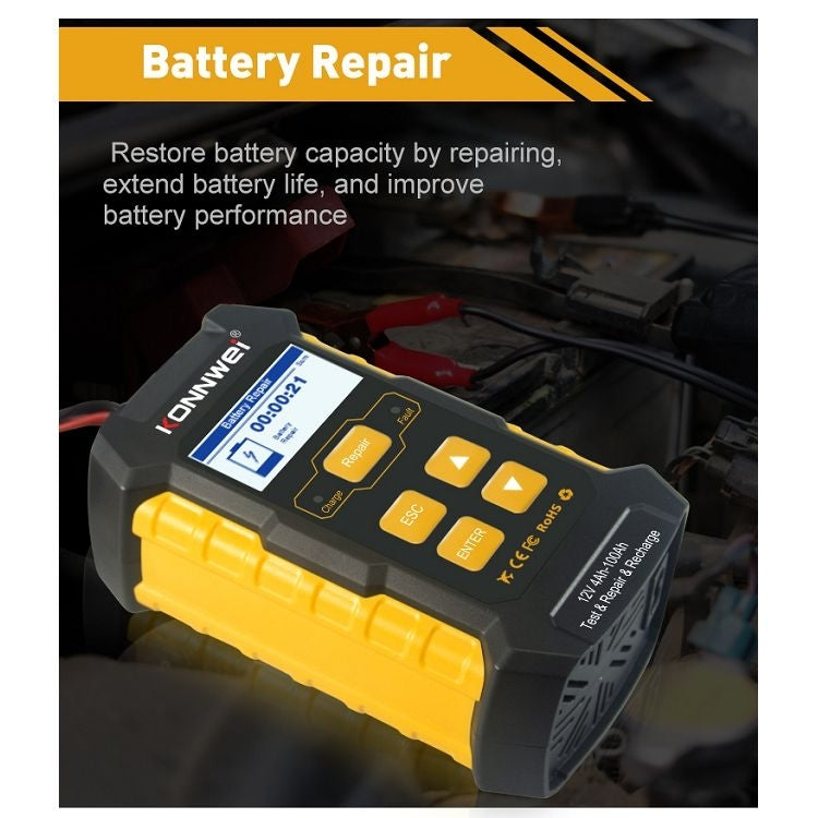 KONNWEI KW510 3 in 1 Car Battery Tester / Charger / Repairer, Support 8 Languages  - EU Plug