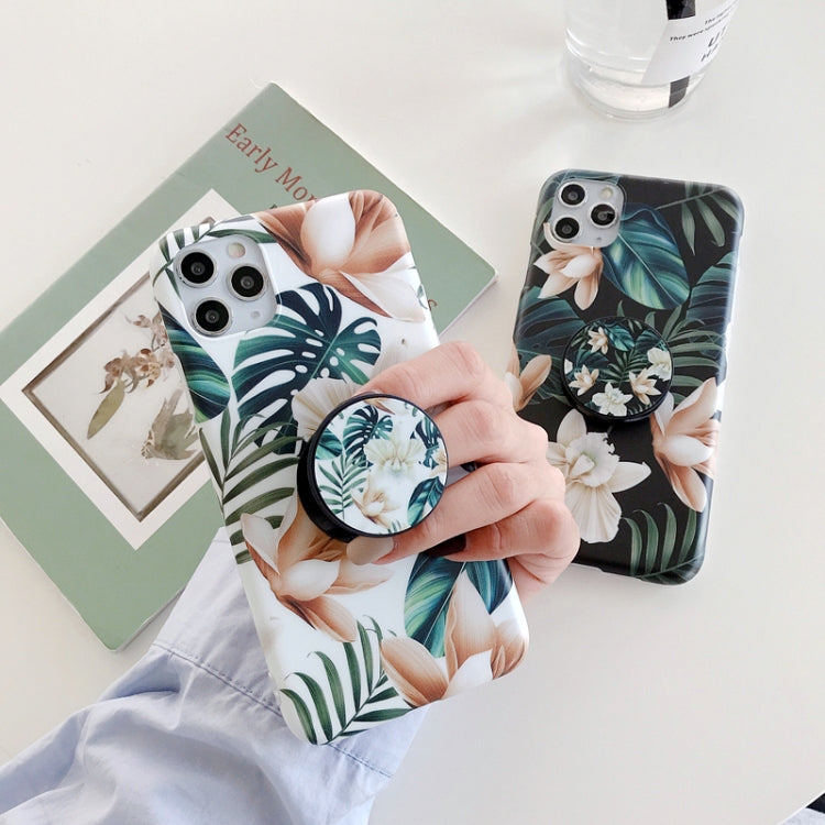 For iPhone 12 / 12 Pro Double-sided Film IMD Shockproof TPU Protective Case with Holder