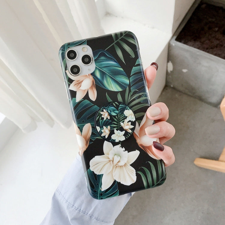 For iPhone 12 / 12 Pro Double-sided Film IMD Shockproof TPU Protective Case with Holder