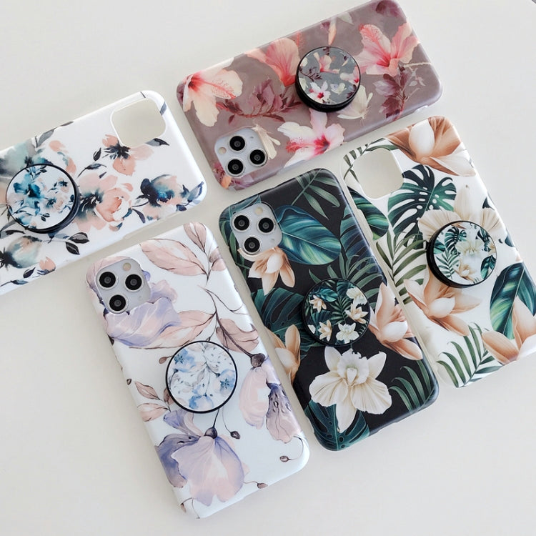 For iPhone 12 / 12 Pro Double-sided Film IMD Shockproof TPU Protective Case with Holder